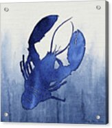 Shibori Blue 3 - Lobster Over Indigo Ombre Wash Acrylic Print