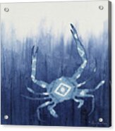 Shibori Blue 4 - Patterned Blue Crab Over Indigo Ombre Wash Acrylic Print