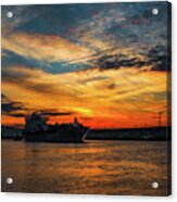 Ship Channel Sunset Acrylic Print