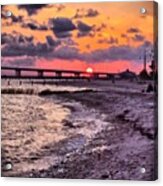 Shoreline Sunset #sunset #beach #water Acrylic Print