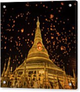 Shwedagon Temple In Yangon Acrylic Print