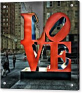Sights In New York City - Love Statue Acrylic Print