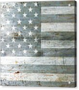 Silver American Flag Acrylic Print