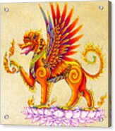 Singha Balinese Winged Lion Acrylic Print