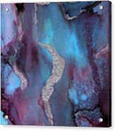 Singularity Purple And Blue Abstract Art Acrylic Print by Michelle Wrighton