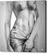 Sketchbook Page 35 The Female Pencil Drawing Acrylic Print