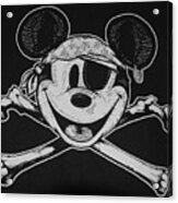Skull And Bones Mickey Acrylic Print