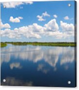 Skyscape Reflections Blue Cypress Marsh Conservation Area Florida C2 Acrylic Print