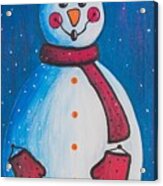 Smiley Snowman Acrylic Print