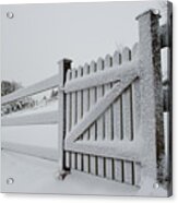 Snow Covered Gate Acrylic Print