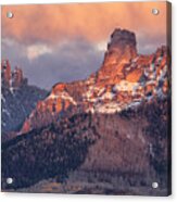 Snow On Chimney Rock Acrylic Print