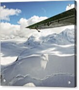 Snowfield Off Airplane Wing - Alaska Range Acrylic Print