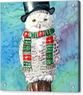 Snowman Owl Acrylic Print