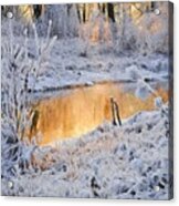 Snowy Sunset Acrylic Print