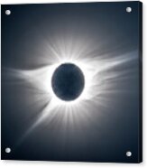 Solar Corona With Earthshine On Moon Acrylic Print
