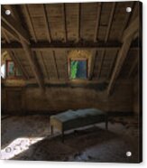 Solitary Bed Under The Roof  - Letto Solitario Alla Colonia Abbandonata Della Fondazione Devoto Acrylic Print