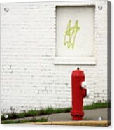 Space Invader And The Unsuspecting Hydrant Acrylic Print