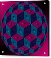 Spherized Pink Purple Blue And Black Hexa Acrylic Print