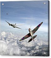 Spitfire Attacking Heinkel Bomber Acrylic Print