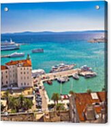 Split Waterfront And Harboar Aerial View Acrylic Print