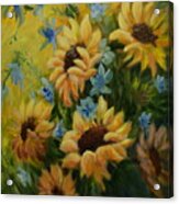 Sunflowers Galore Acrylic Print