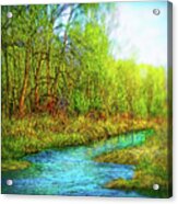 Springtime River Drifting Acrylic Print