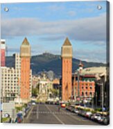 Square Of Spain With Venetian Towers In Barcelona Acrylic Print
