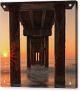 St Augustine Beach Pier Sunrise Acrylic Print