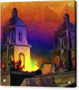St. Augustine Saguaro Sunset Abstract Sketch Compilation Acrylic Print