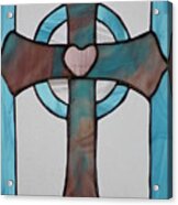 Stained Glass Cross Acrylic Print