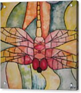 Stained Glass Dragonfly Acrylic Print