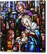 Stained Glass Nativity Scene Acrylic Print