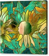 Stained Glass Sunflowers Acrylic Print