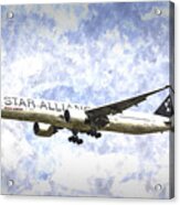 Star Alliance Boeing 777 Art Acrylic Print