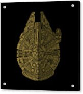 Star Wars Art - Millennium Falcon - Black, Brown Acrylic Print