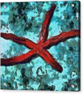 Starfish On A Glass Acrylic Print