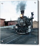 Steam Locomotive In The Train Yard Of The Durango And Silverton Narrow Gauge Railroad In Durango Acrylic Print