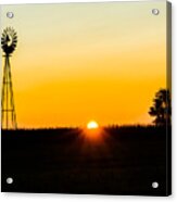 Still Country Sunset Silhouette Acrylic Print