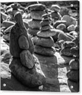 Stone Cairns 7791-101717-2cr-bw Acrylic Print