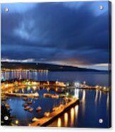 Stonehaven Harbour At Night Acrylic Print