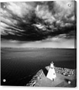 Storm Clouds Over A Lighthouse Acrylic Print