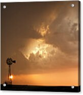 Stormy Sunset And Windmill 08 Acrylic Print