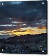 Stormy Sunset Over Happy Valley Oregon Acrylic Print