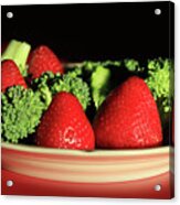 Strawberries And Broccoli Acrylic Print