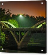 Street Light On Rogue River Bridge Acrylic Print