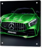 Stylized Illustration 2017 Mercedes Amg Gt R Coupe Sports Car Acrylic Print