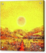 Summer Sunset Field - Trail In Marin California Acrylic Print