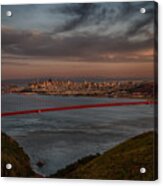 Sun Set On Golden Gate Bridge Acrylic Print