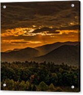 Sunrise In Cades Cove Great Smoky Mountains Tennessee Acrylic Print