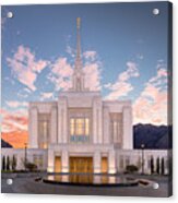 Sunrise On The Ogden Utah Lds Temple Acrylic Print